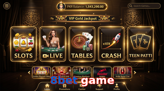 Main screen of 8Bet Game casino page for PK players