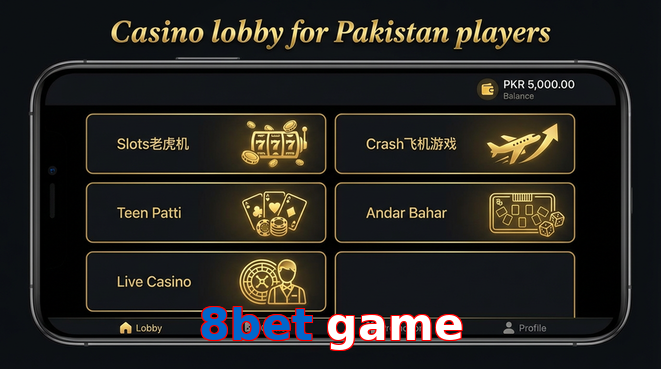 Lobby view of 8Bet Game for Pakistan users
